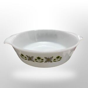 Vintage 1960s Fire King Oval Casserole Dish #347 1 1/2 Quart Meadow Green